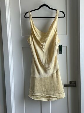 Wild Fable Pale Yellow Satin Slip Dress